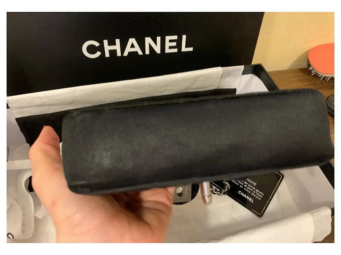 Portafoglio Chanel Timeless in seta nera e argento Nero - vista 5