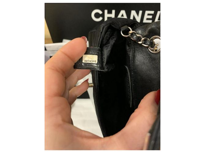 Portafoglio Chanel Timeless in seta nera e argento Nero - vista 6