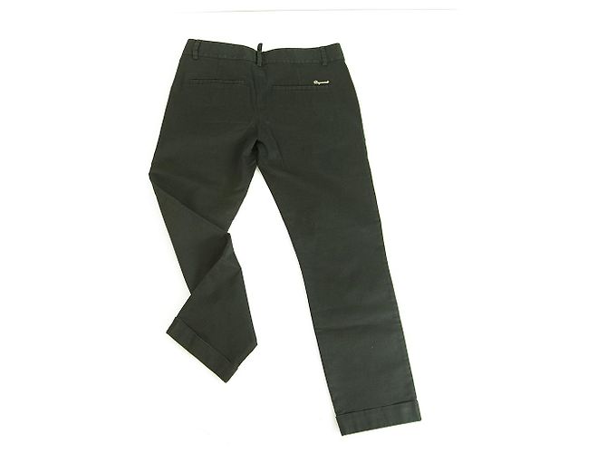 Dsquared2 Dsquared 2 D2 Pantalon droit en coton noir Taille du pantalon 38 - vue 2