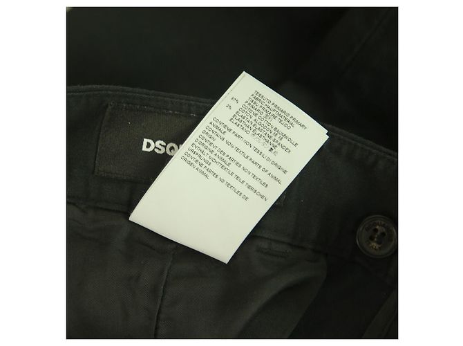Dsquared2 Dsquared 2 D2 Pantalon droit en coton noir Taille du pantalon 38 - vue 4