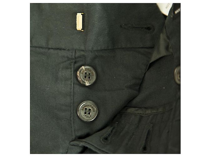Dsquared2 Dsquared 2 D2 Pantalon droit en coton noir Taille du pantalon 38 - vue 6