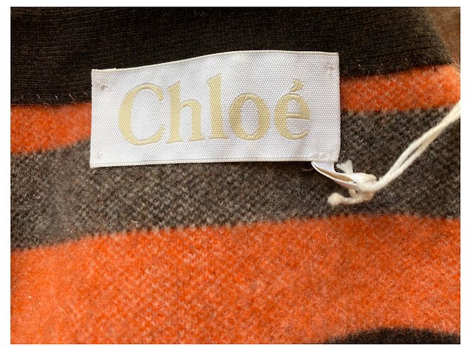 Abrigo Chloé de lana y cachemir beige naranja marrón Multicolor - vista 6