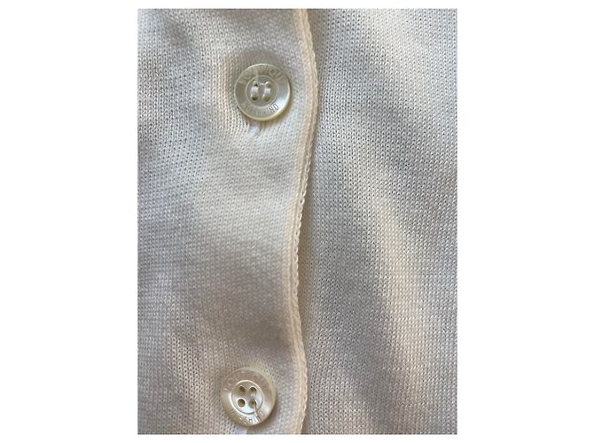 Cárdigan Moschino de algodón con parche de lúrex dorado Blanco - vista 7