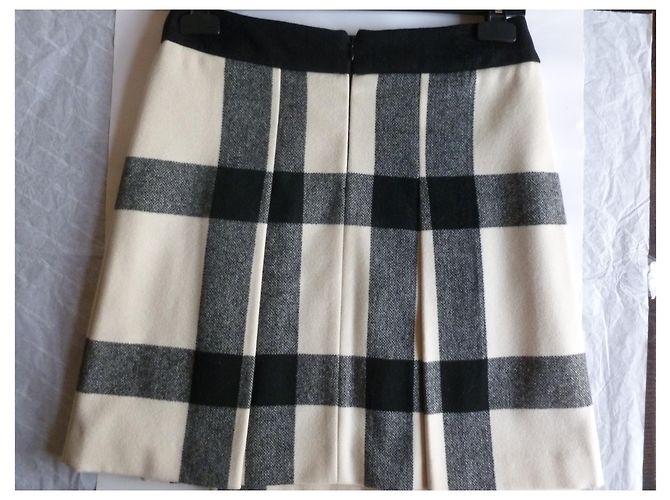 Falda de corte A en mezcla de lana Max & Co negro blanco - vista 7