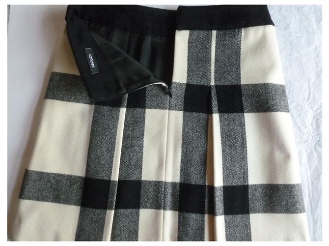 Falda de corte A en mezcla de lana Max & Co negro blanco - vista 8