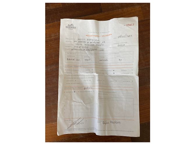Borsa a mano Hermès Birkin 30 in pelle Togo Caramello - vista 7