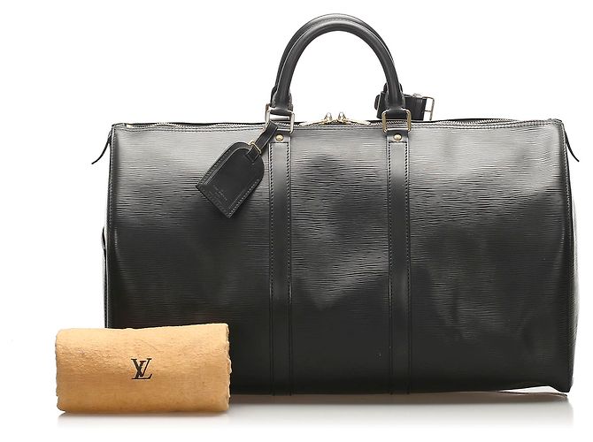 Louis Vuitton Black Epi Keepall 50 Nero - vista 10