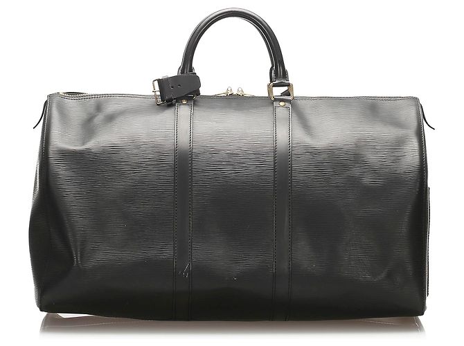 Louis Vuitton Black Epi Keepall 50 Nero - vista 3