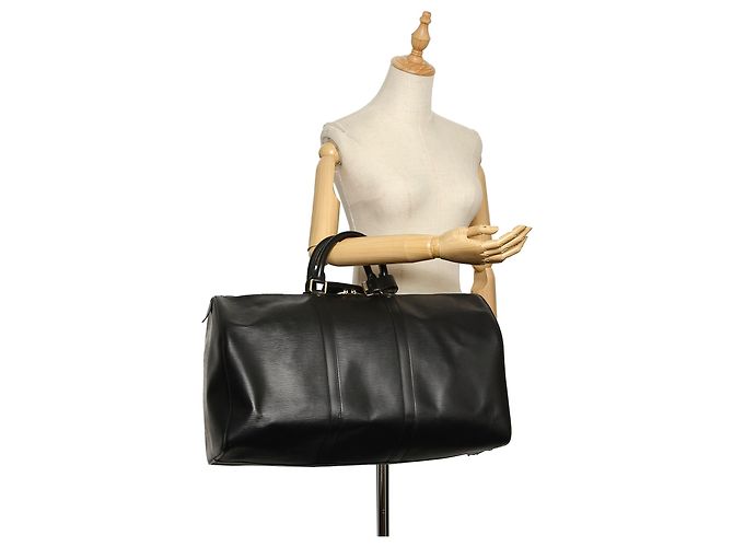 Louis Vuitton Black Epi Keepall 50 Nero - vista 9