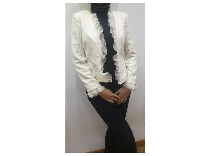 Marella Boho Voulants Blazerjacke Aus weiß - Ansicht 2