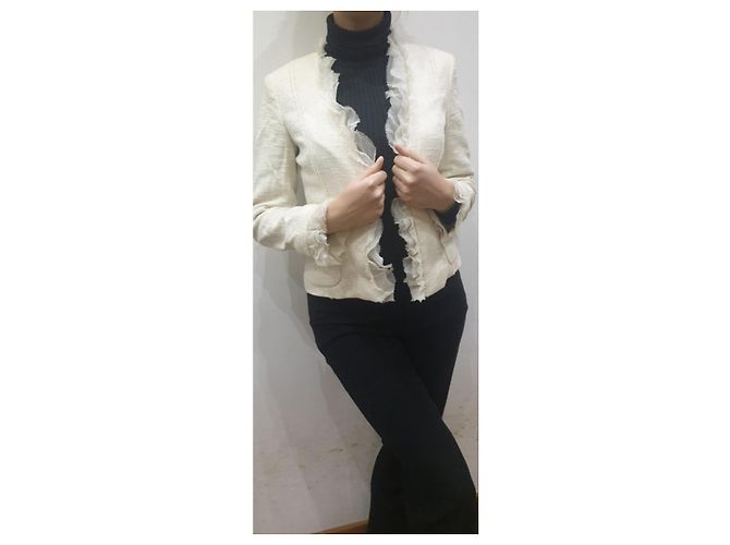 Marella Boho Voulants Blazerjacke Aus weiß - Ansicht 8