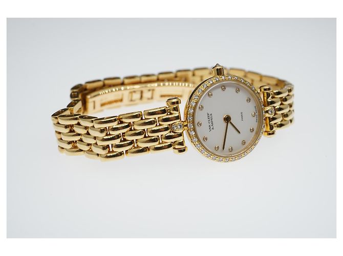 Relógio Van Cleef & Arpels White Diamond Dial Diamond Bezel Dourado Gold hardware - vista 2