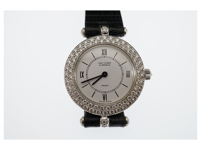 VAN CLEEF & ARPELS Classique 18k Relógio de diamante em ouro branco Prata Gold hardware - vista 10