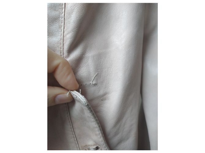 Patrizia Pepe Lederjacke Bomber in Rosa Pink - Ansicht 15