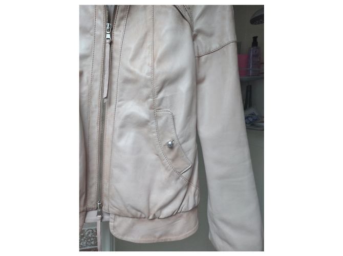 Patrizia Pepe Lederjacke Bomber in Rosa Pink - Ansicht 4