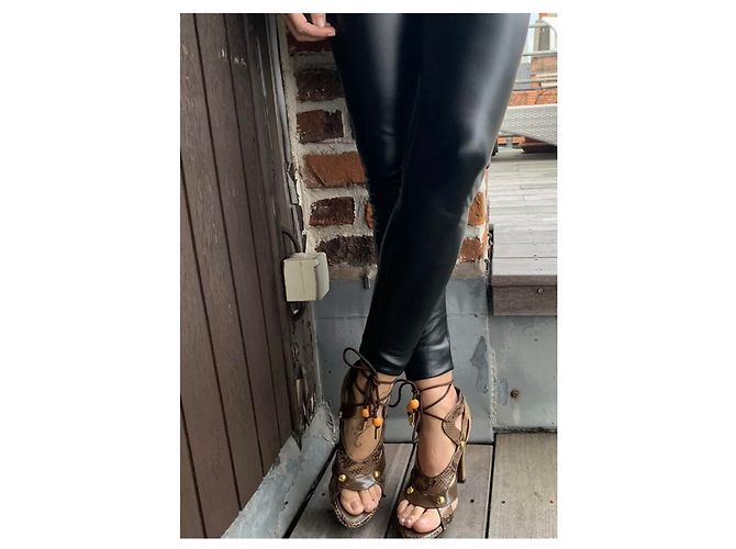 Louis Vuitton Python Heels Brown Size 37 - view 2