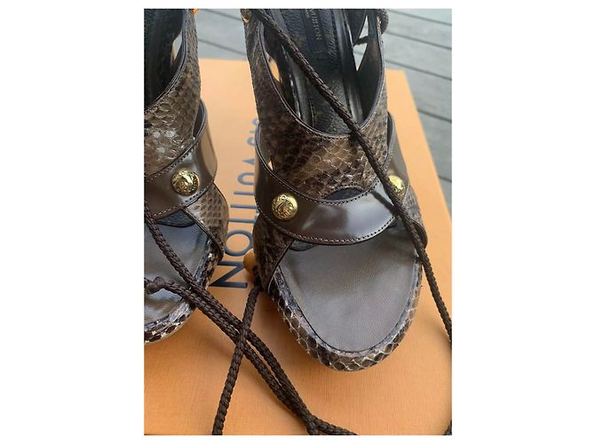 Louis Vuitton Python Heels Brown Size 37 - view 4