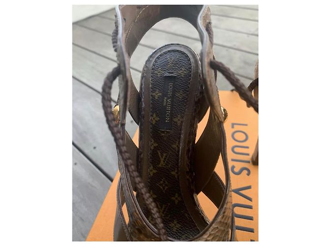 Louis Vuitton Python Heels Brown Size 37 - view 8