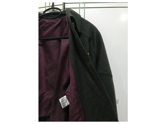 Abrigo Largo Max Mara Lana Verde Oscuro - vista 10