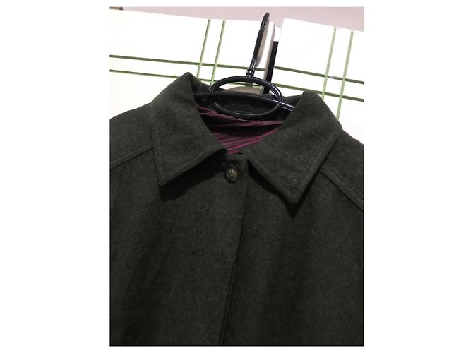 Abrigo Largo Max Mara Lana Verde Oscuro - vista 2