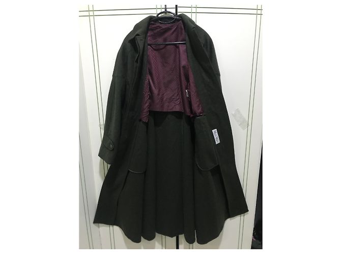 Abrigo Largo Max Mara Lana Verde Oscuro - vista 6