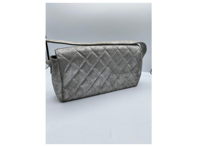 Borsa baguette Chanel Argento - vista 5