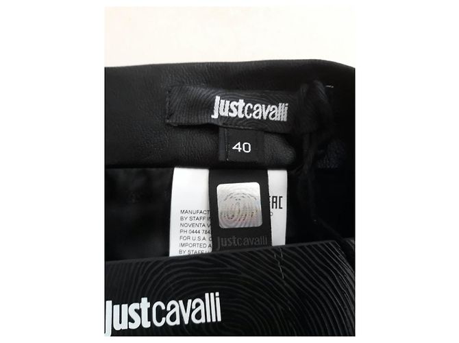 Just Cavalli Rock aus schwarzem Kunstleder - Ansicht 3