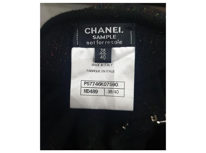 Mantella Chanel nera in cashmere e lana Nero - vista 10