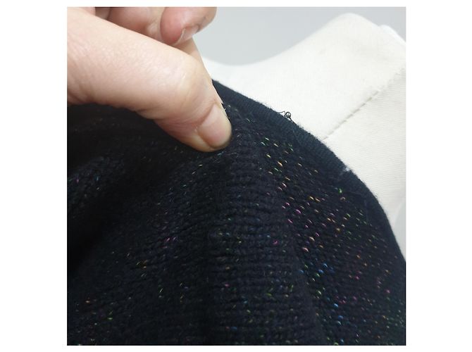 Mantella Chanel nera in cashmere e lana Nero - vista 12