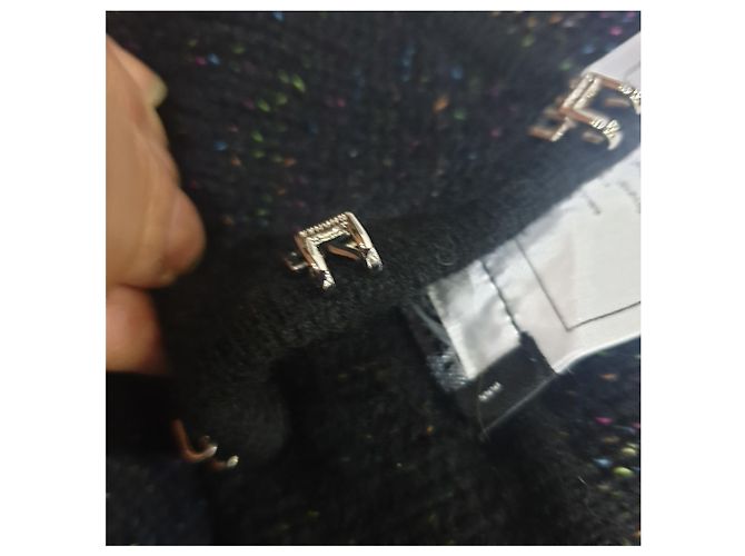 Mantella Chanel nera in cashmere e lana Nero - vista 14