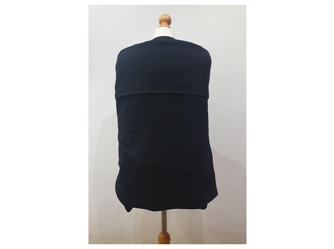 Mantella Chanel nera in cashmere e lana Nero - vista 7