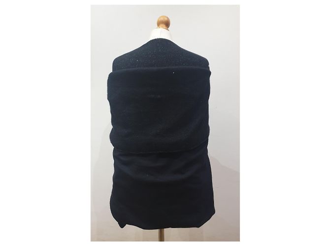 Mantella Chanel nera in cashmere e lana Nero - vista 8