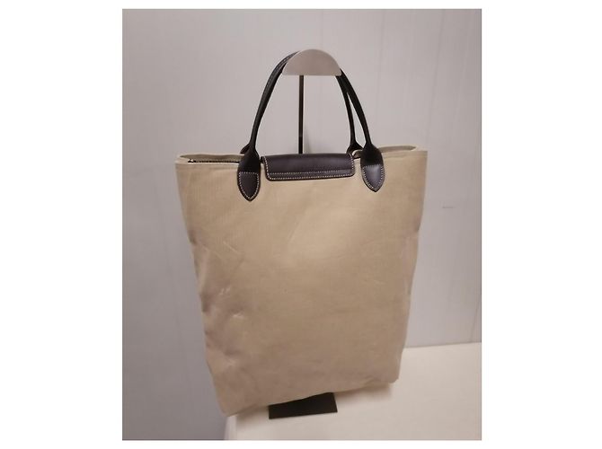 Saco de compras Longchamp Marrom Bege - vista 2