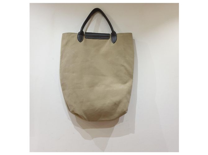 Saco de compras Longchamp Marrom Bege - vista 8