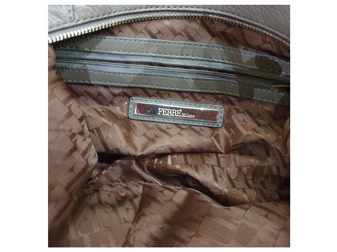 Ferré Milano borsa bauletto Marrone Beige - vista 10