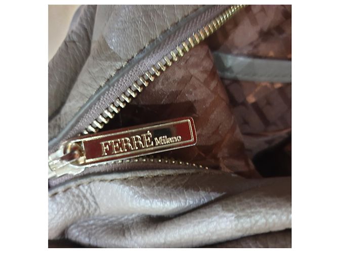 Ferré Milano borsa bauletto Marrone Beige - vista 7