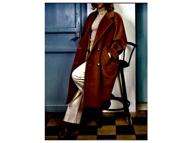 Abrigo Max Mara 101801 Icon de lana marrón oscuro - vista 16