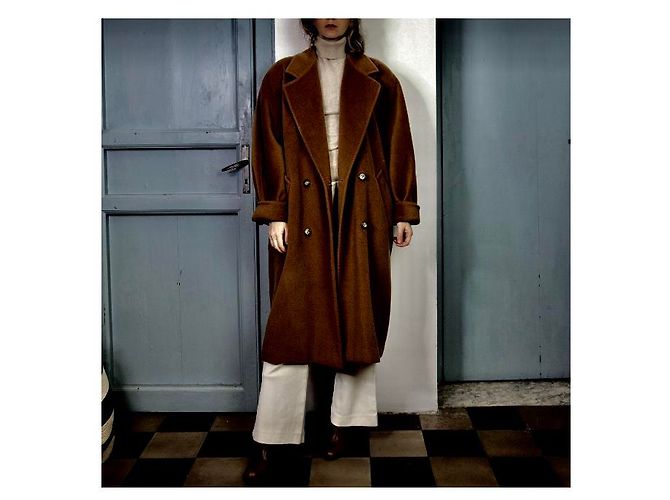 Abrigo Max Mara 101801 Icon de lana marrón oscuro - vista 18