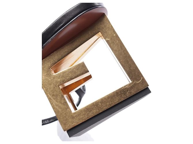 Givenchy Black Leather Triangle Cutout Heel Sandals - view 4