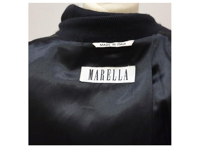 Marella reiner schwarzer Wollmantel - Ansicht 19