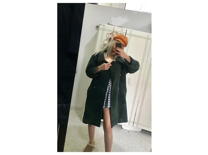 Abrigo Max Mara de lana verde oscuro - vista 16