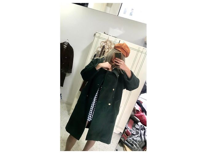 Abrigo Max Mara de lana verde oscuro - vista 18