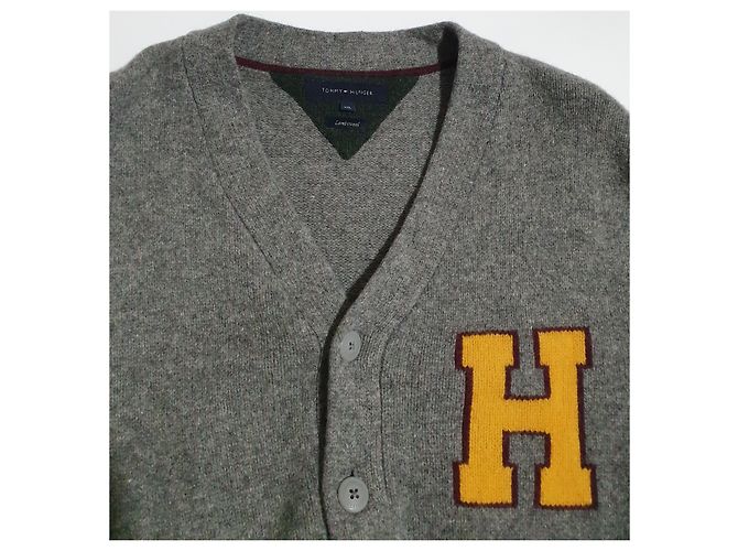 Tommy Hilfiger Cardigan Grau aus Lammwolle Mehrfarben - Ansicht 5