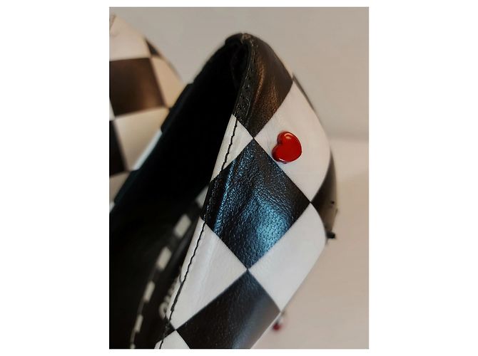 Love Moschino Liebe Moschino zweifarbige Schuhe Schwarz Weiß - Ansicht 2