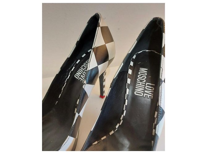 Love Moschino Liebe Moschino zweifarbige Schuhe Schwarz Weiß - Ansicht 3