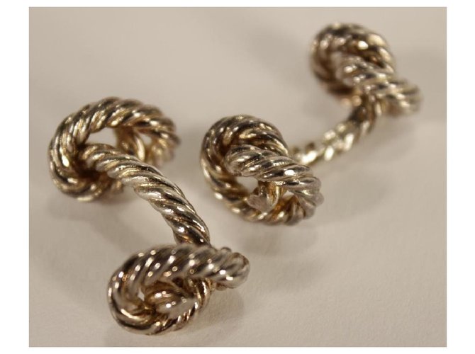 Hermès Noeuds Marins, gemelli in corda d'argento Silver hardware - vista 2