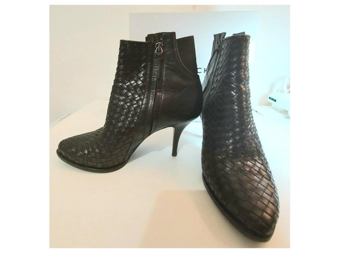 Givenchy gewebte Lederstiefeletten Dunkelbraun - Ansicht 2