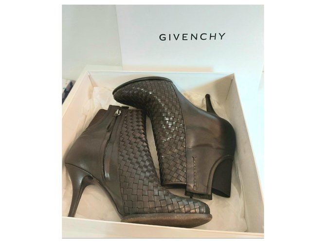 Givenchy gewebte Lederstiefeletten Dunkelbraun - Ansicht 3