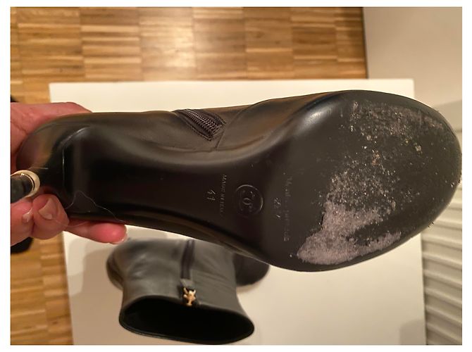 Stivaletti Chanel in pelle nera Nero - vista 6