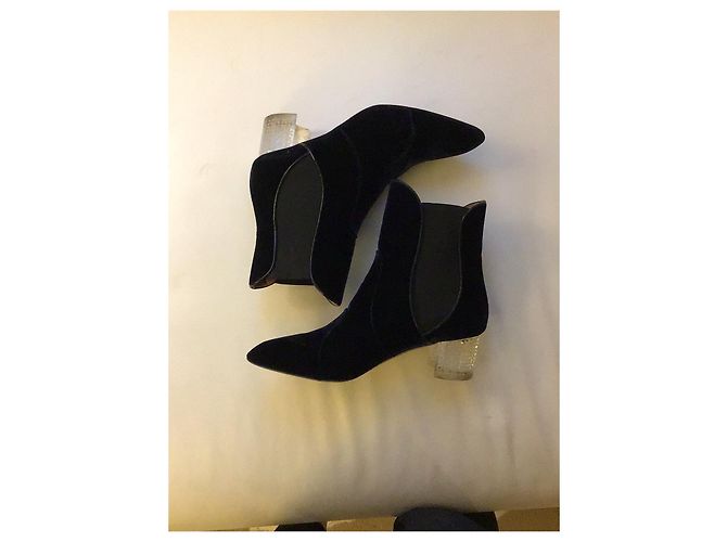 Botines Alaïa de terciopelo azul marino - vista 2